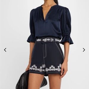 Fiona Silk Split-Neck Top